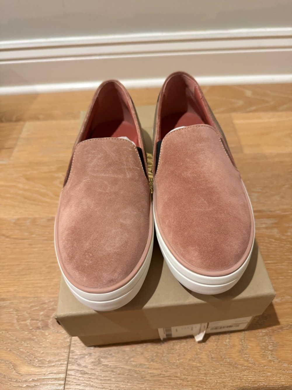 Burberry Pink Suede Slip-On Loafers - Picture 5 of 6